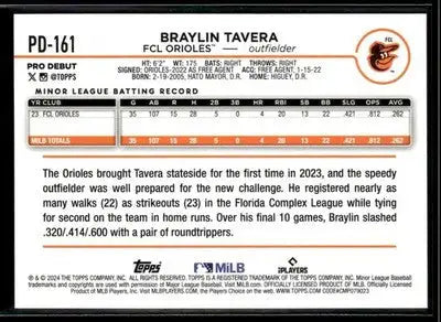 2024 Topps Pro Debut Braylin Tavera #PD-161 FCL Orioles