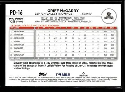 2024 Topps Pro Debut Griff McGarry #PD-16