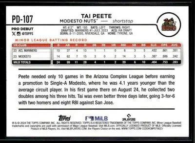 2024 Topps Pro Debut Tai Peete #PD-107 Modesto Nuts