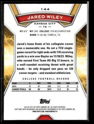 2024 Topps Resurgence #144 Jared Wiley - Football Card Single