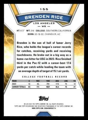 2024 Topps Resurgence #155 Brenden Rice - Football Card Single