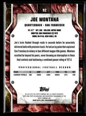 2024 Topps Resurgence #92 Joe Montana - Football Card Single