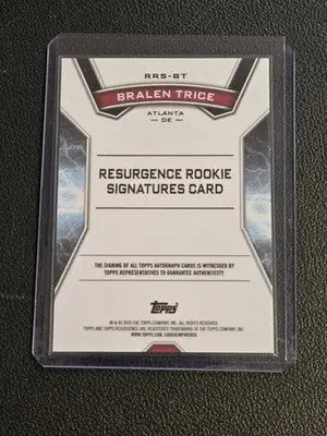 2024 Topps Resurgence #RRS-BT Bralen Trice Resurgence Rookie Signatures - Football Card Single