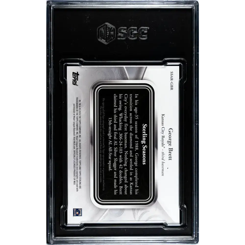 2024 Topps Sterling Seasons #SSAR-GBR George Brett SGC 9.5 MINT+ Auto 14/25 Kansas City Royals Baseball Card - Baseball