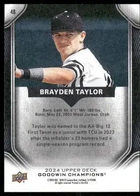 2024 Upper Deck Goodwin Champions Brayden Taylor #48 Baseball - Baseball Card Single