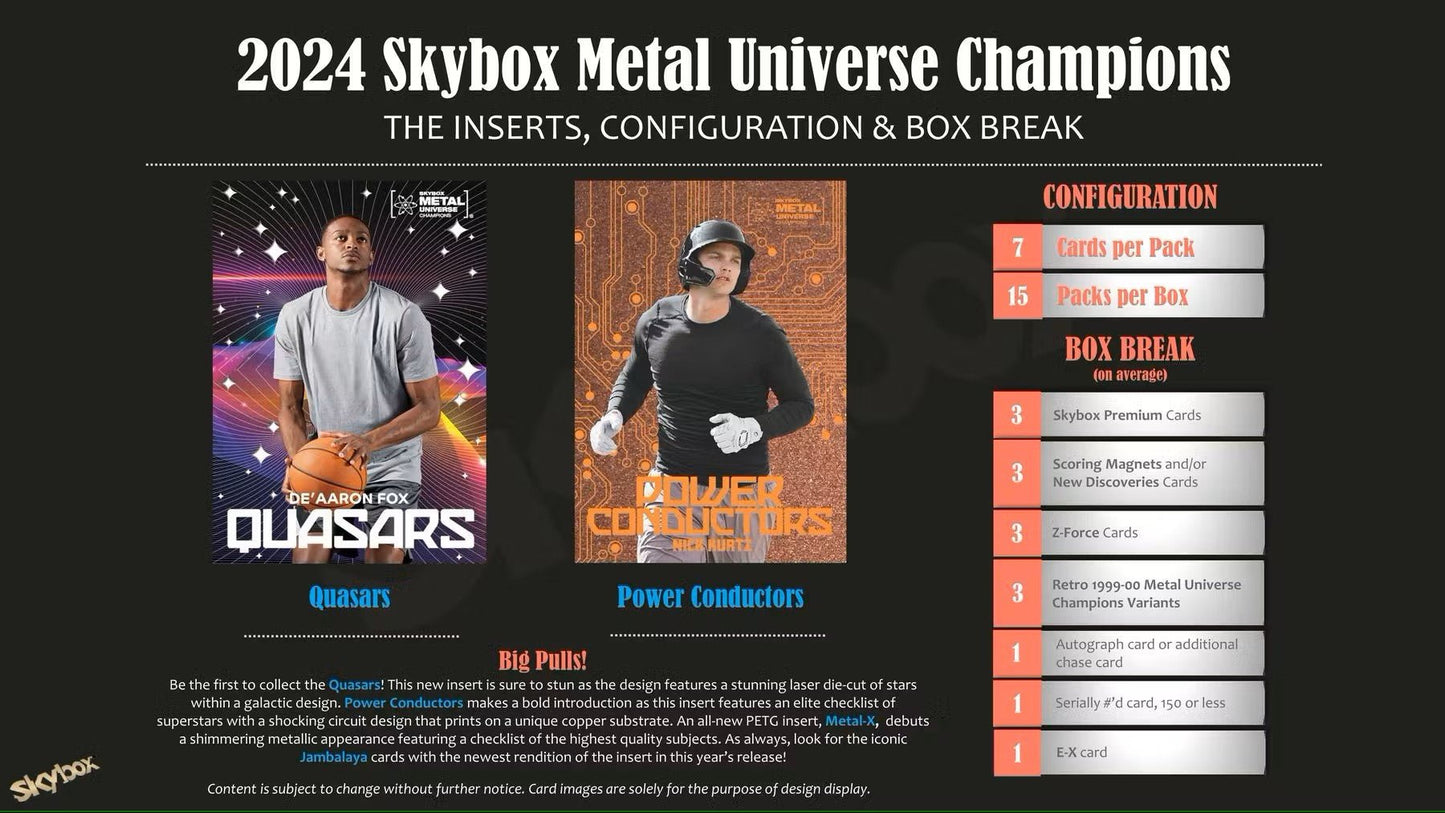 2024 Upper Deck Skybox Metal Universe Champions Hobby Box | Columbia Sports Cards