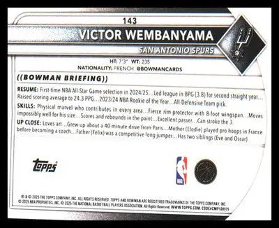 2025-26 Bowman #143 Victor Wembanyama
