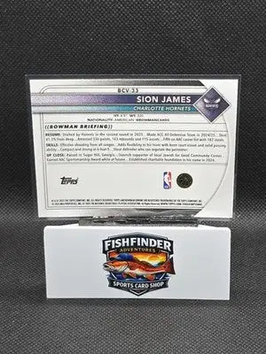 2025-26 Bowman Chrome - Sion James #BCV-33 Mojo RC - Charlotte Hornets - Basketball Card Single