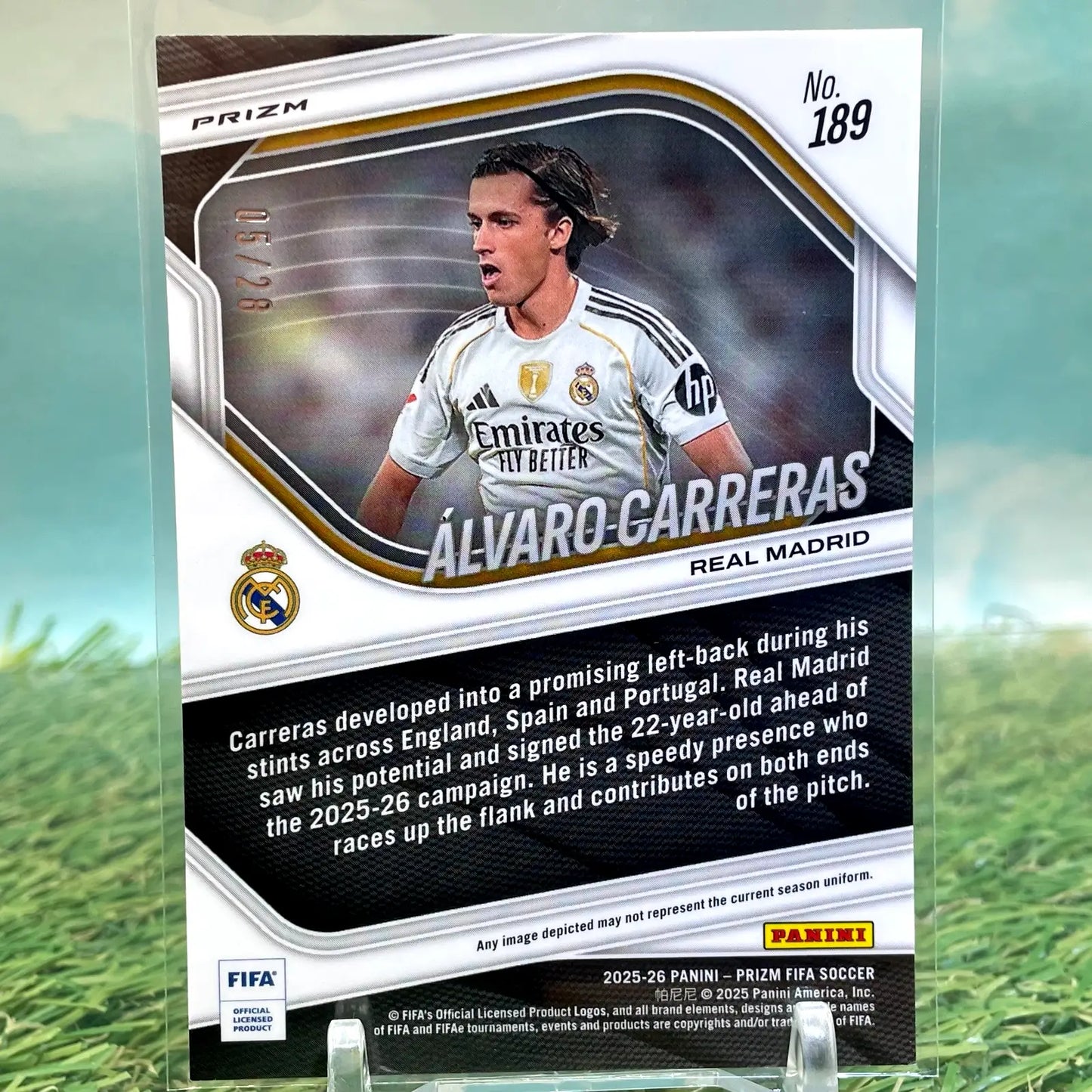 2025-26 Panini Prizm FIFA Alvaro Carreras Choice Cherry Blossom Prizm /28 - Soccer Card Single