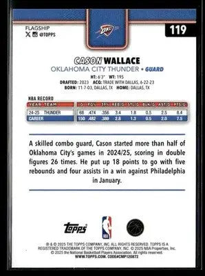 2025-26 Topps #119 Cason Wallace - Basketball Card Single