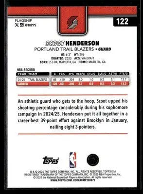 2025-26 Topps #122 Scoot Henderson - Basketball Card Single