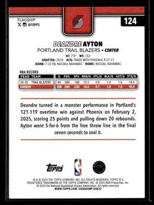 2025-26 Topps #124 Deandre Ayton - Basketball Card Single