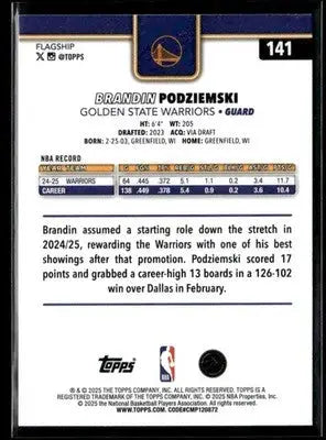 2025-26 Topps #141 Brandin Podziemski - Basketball Card Single