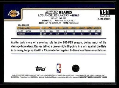 2025-26 Topps #151 Austin Reaves - Basketball Card Single