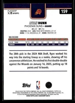 2025-26 Topps #159 Ryan Dunn - Basketball Card Single