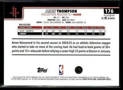2025-26 Topps #176 Amen Thompson - Basketball Card Single