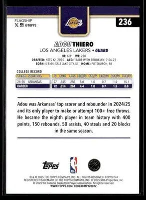 2025-26 Topps #236 Adou Thiero - Basketball Card Single