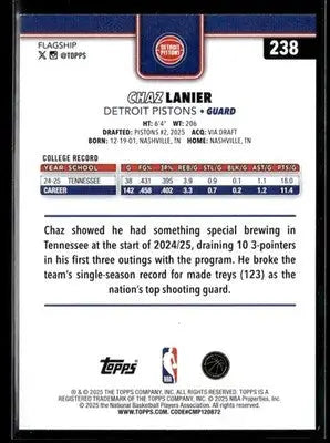 2025-26 Topps #238 Chaz Lanier - Basketball Card Single