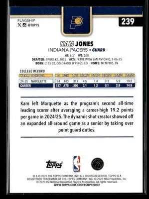 2025-26 Topps #239 Kam Jones - Basketball Card Single
