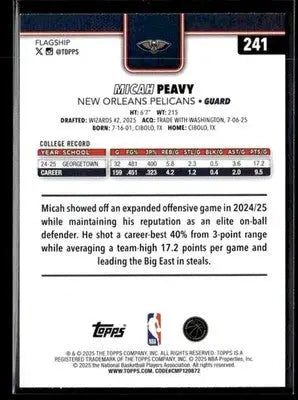 2025-26 Topps #241 Micah Peavy - Basketball Card Single