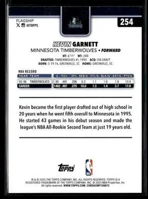 2025-26 Topps #254 Kevin Garnett - Basketball Card Single
