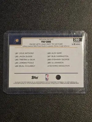 2025-26 Topps #280 Yes’Cers: Pacer Vets Lead Indy To Victory Gold #/2025 - Basketball Card Single