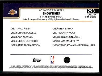 2025-26 Topps #293 Showtime!: Stars Shine in - Basketball Card Single
