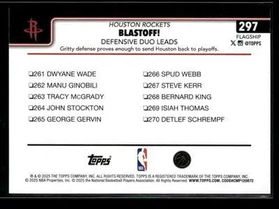 2025-26 Topps #297 Blastoff!: Defensive Duo Leads - Basketball Card Single