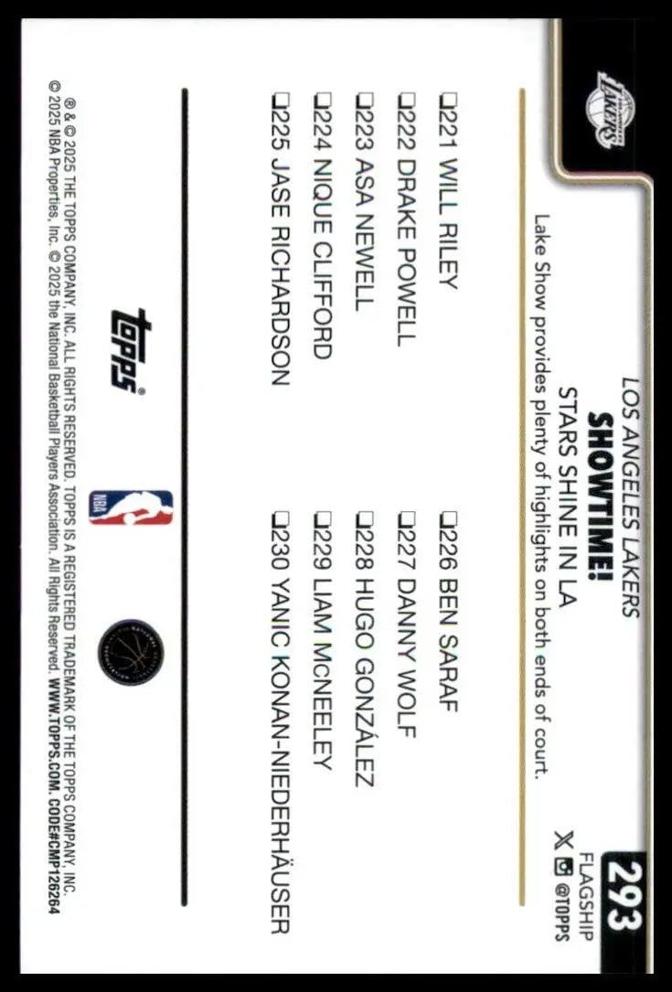 2025-26 Topps Blackout Showtime #293 Los Angeles Lakers LeBron James Basketball