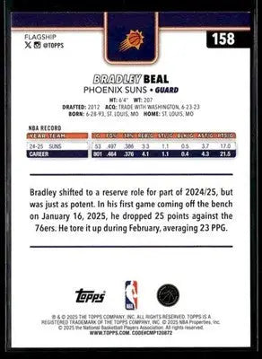 2025-26 Topps Bradley Beal #158 Phoenix Suns