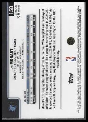 2025-26 Topps Chrome #158 Ja Morant - Basketball Card Single