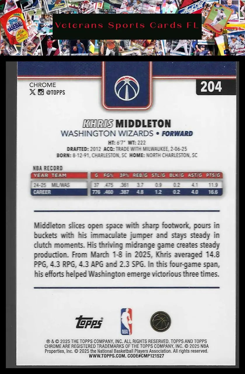 2025-26 Topps Chrome #218 Alex Sarr - Basketball Card Single
