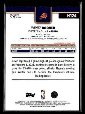 2025-26 Topps Holiday #H124 Devin Booker - Basketball Card Single