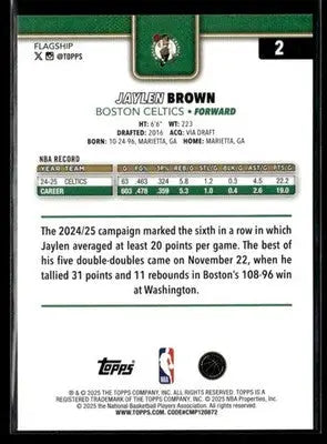 2025-26 Topps Jaylen Brown #2 Base Boston Celtics