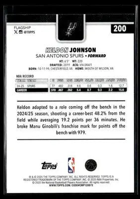 2025-26 Topps Keldon Johnson #200 San Antonio Spurs