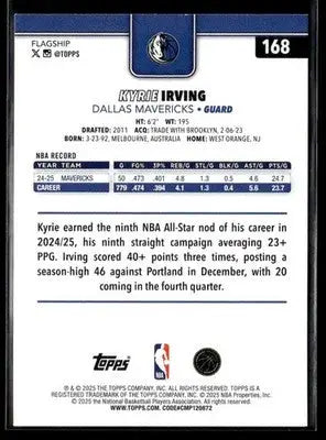 2025-26 Topps Kyrie Irving #168 Dallas Mavericks