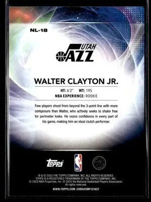 2025-26 Topps #NL-18 Walter Clayton Jr. No Limit RC Utah Jazz - Basketball Card Single