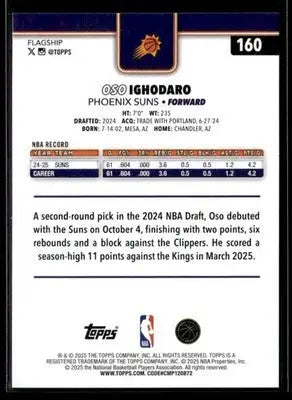2025-26 Topps Oso Ighodaro #160 Phoenix Suns