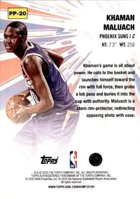 2025-26 Topps #PP-20 Khaman Maluach Power Players - Basketball Card Single
