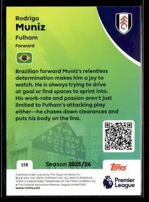 2025-26 Topps Premier League #158 Rodrigo Muniz - Soccer Card Single