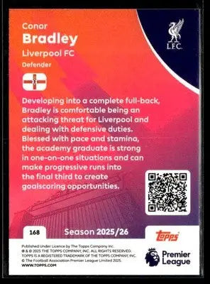 2025-26 Topps Premier League #168 Conor Bradley - Soccer Card Single