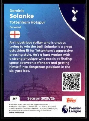 2025-26 Topps Premier League #267 Dominic Solanke - Soccer Card Single