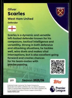 2025-26 Topps Premier League #277 Oliver Scarles - Soccer Card Single