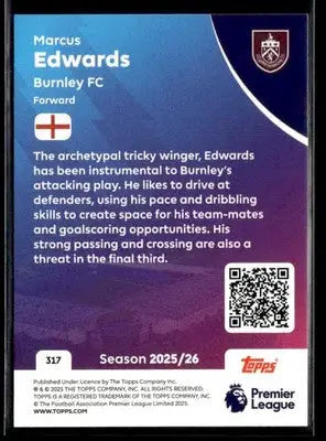 2025-26 Topps Premier League #317 Marcus Edwards - Soccer Card Single