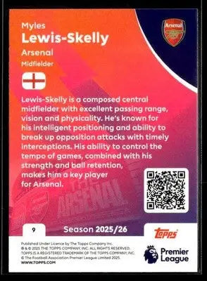 2025-26 Topps Premier League #9 Myles Lewis-Skelly - Soccer Card Single