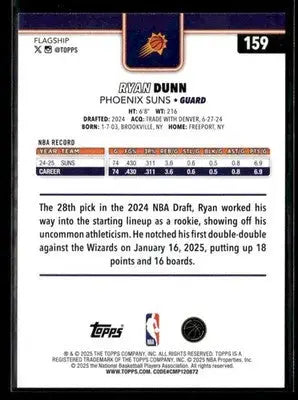 2025-26 Topps Ryan Dunn #159 Phoenix Suns