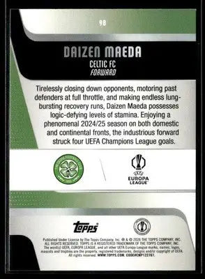 2025-26 Topps UEFA Club Competitions Daizen Maeda #98 Celtic