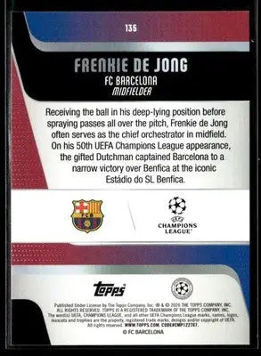 2025-26 Topps UEFA Club Competitions Frenkie de Jong #135 FC Barcelona