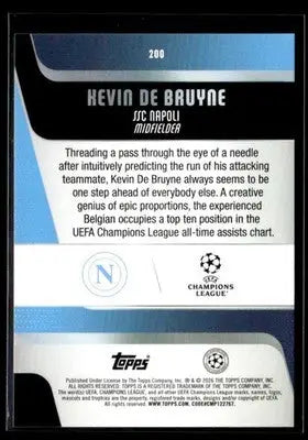 2025-26 Topps UEFA Club Competitions Kevin De Bruyne #200 Napoli