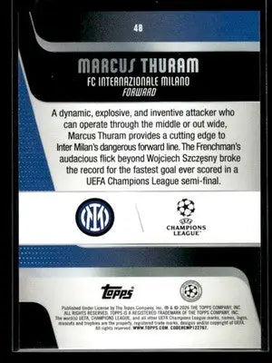 2025-26 Topps UEFA Club Competitions Marcus Thuram #48 Inter Milan - Soccer Card Single